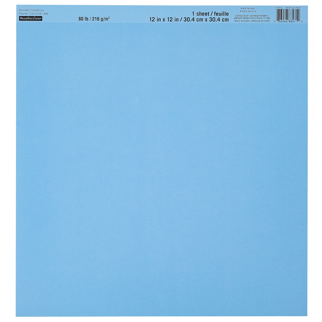 Smooth Solid Cardstock Paper by Recollections™, 12" x 12"